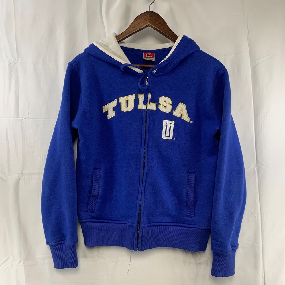 Colosseum Athletics Tulsa Hoodie Mens Small Blue‎ Zip Up Golden Hurricane NCAA